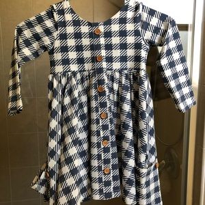 Navy prim check dress